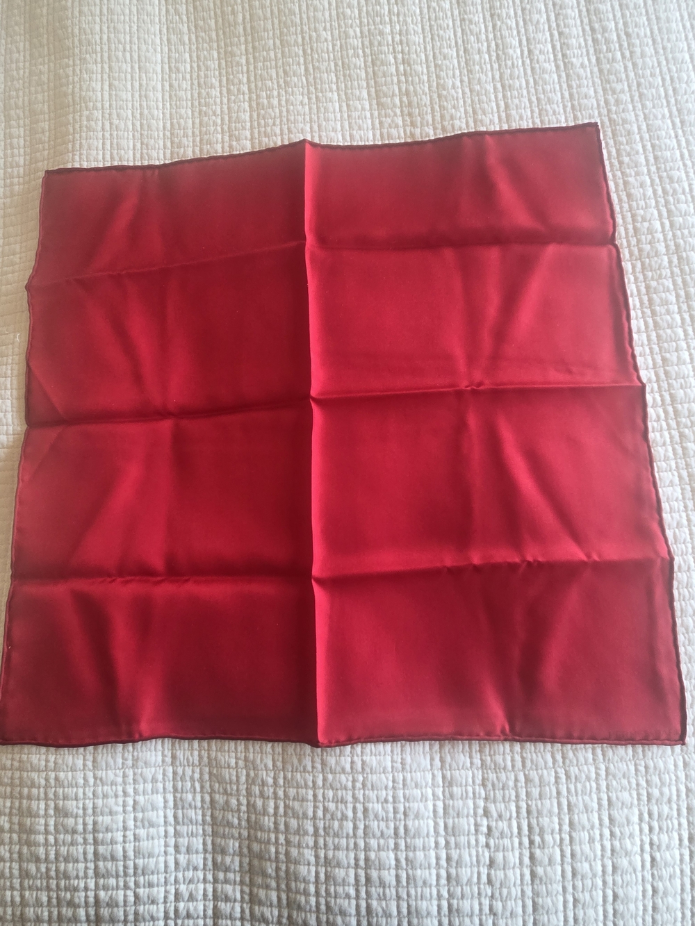 Hermes Red Silk Square Pochette